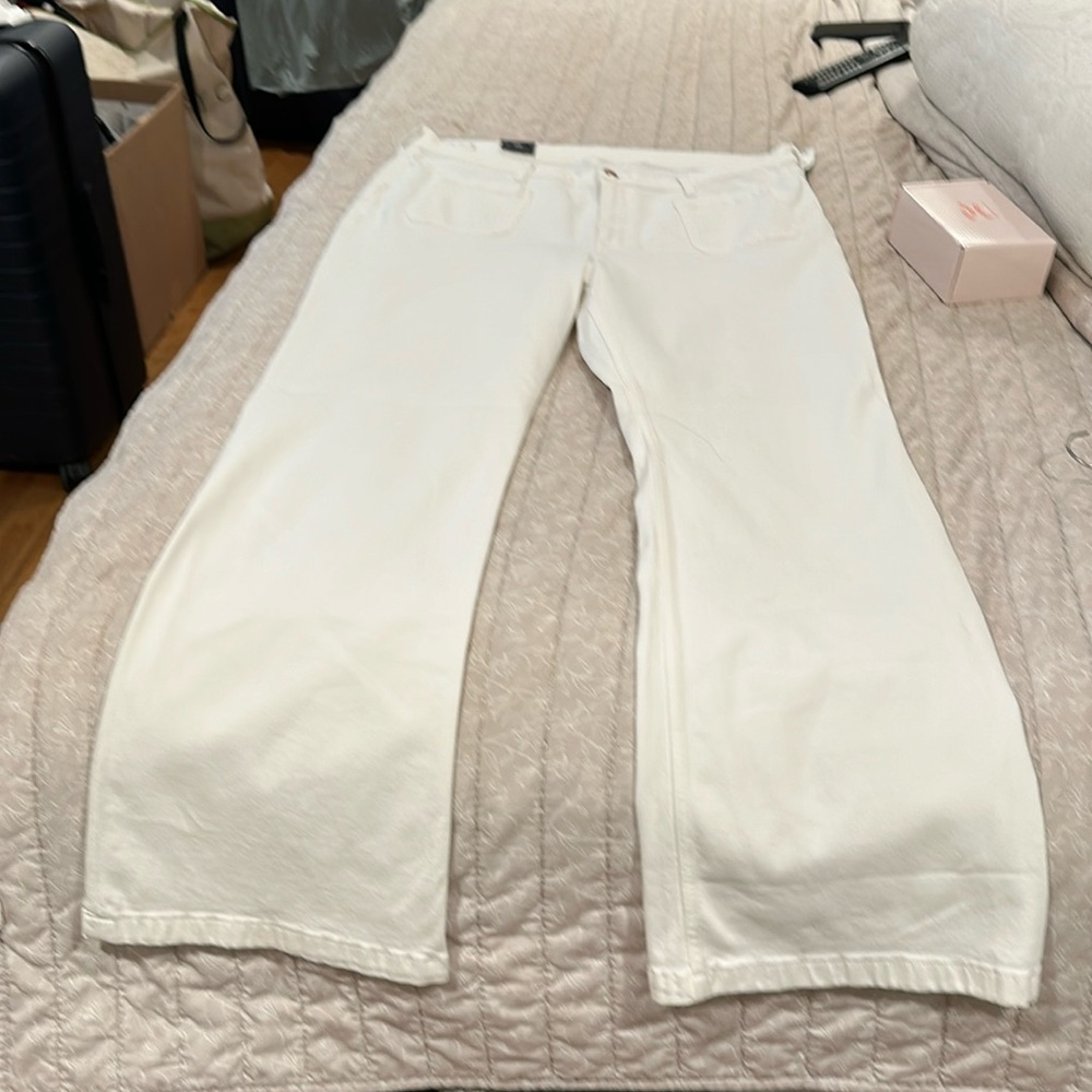 GAP white jeans.  Flare leg.
